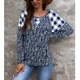 thumbnail image 2 of Two Tone Mixed Print Sweater Blue Small, 2 of 4
