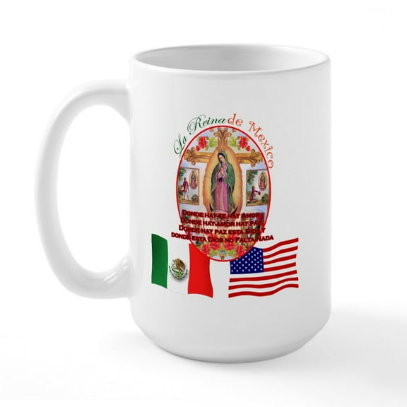 CafePress - Reina De Mexico Large Mug - 15 oz Ceramic Large White Novelty Mug