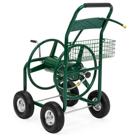 - Best Choice Products 300' Water Hose Reel Cart w/ Basket - Green