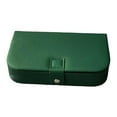 thumbnail image 2 of Joyero verde de gran capacidad, portátil, con tapa abatible, regalo, fácil de limpiar, estuche de almacenamiento de cuero PU para horquillas., 2 of 8