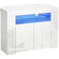 thumbnail image 1 of HOMCOM Corner TV Stand High Gloss TV Cabinet with LED Lights Remote White, 1 of 10