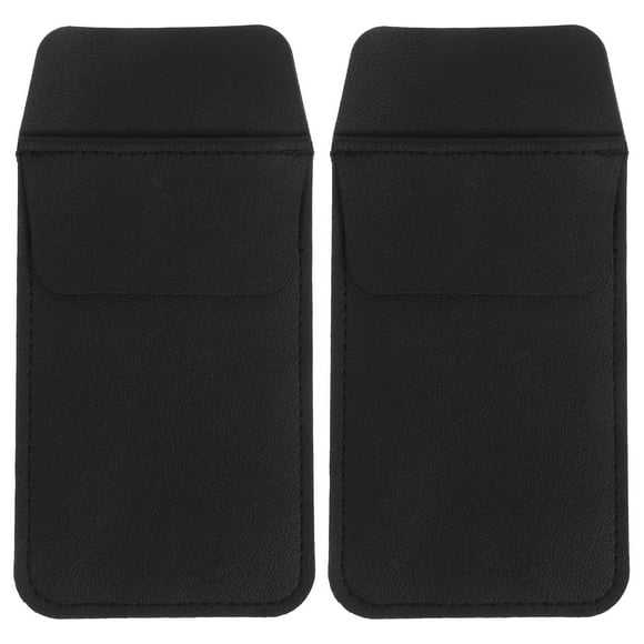 Miangastore PU Leather Pocket Protector Black 2Pcs 5.1x3.1x1.2in