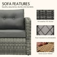 thumbnail image 4 of Royalcraft OUTDOOR 8 Pieces Patio Furniture Sets All Weather Outdoor Sectional Sofa Manual Weaving Wicker Rattan Patio Conversation Set with Ottoman and Glass Table (Grey/Dark Grey), 4 of 7