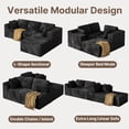 thumbnail image 5 of Sectional Sofa, Asofer 105" L-Shape Modular Couch With Corduroy Fabric for Living Room, Free Assembly, Black (Right Facing Chaise), 5 of 10