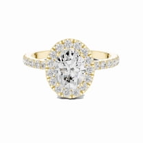 Zuwelria Luxurious Promise Rings | 1.44 Carat Oval Cut Moissanite Diamond Ring for Engagement | D/VVS1 Halo Ring for Women | 18K Yellow Gold over Silver Size 5