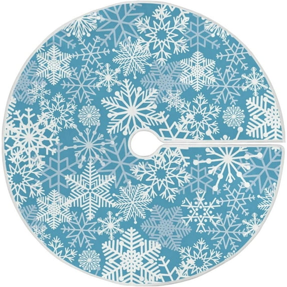 FMSHPON Christmas Snowflakes Xmas Christmas Tree Skirt Stand Mat for Holiday Party Decoration Indoor Outdoor 36 inches