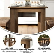 Jessamine 46 x 30 Rectangular Antique Rustic Solid Pine Farm Dining Table