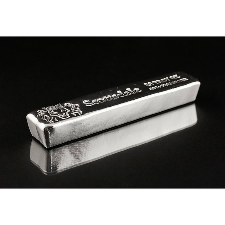 20 oz .999 Silver Bar - Scottsdale Mint CL20 Silver Bullion Bar