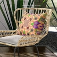 thumbnail image 2 of Amrita Sen Designs  18 x 18 in. Paisley Pattern Square Broadcloth Indoor & Outdoor Zippered Pillow - Beige, Purple & Green, 2 of 5