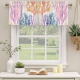 thumbnail image 2 of Summer Coral Curtain Valances for Windows, Kitchen Valance Window Treatments Panel 2 Pack, Ocean Vintage Sea Watercolor Plant Rod Pocket Short Curtains for Bathroom Bedroom 60 x 18 Inch, 2 of 8