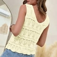 thumbnail image 3 of DuoJiaJ Womens Summer Tank Top For Women 2025 Trendy V Neck Crochet Sleeveless Shirts Sweater Vest Women’s Basic Tank Tops, 3 of 5
