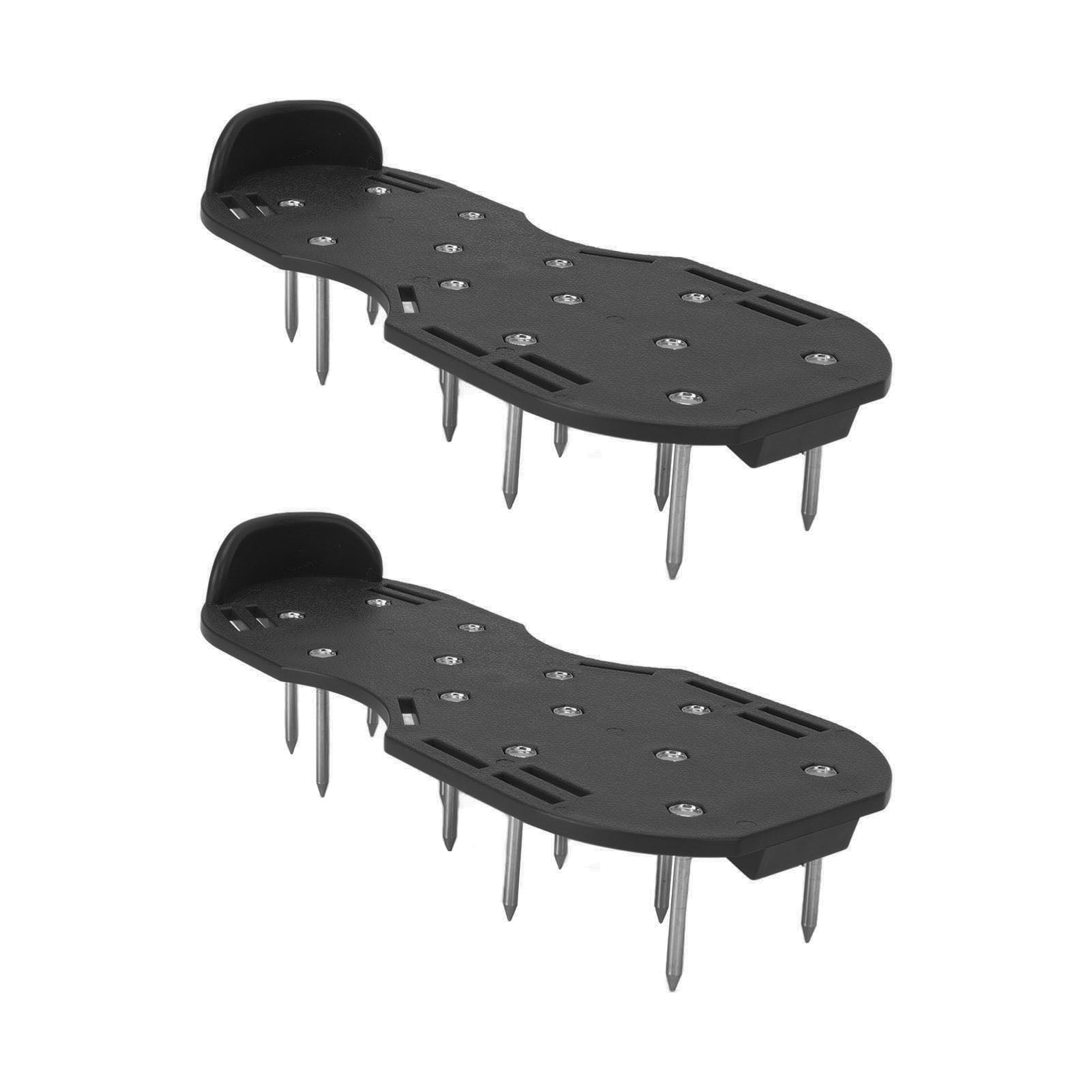 Nieyigj Professional Lawn Aerator Shoes with Zinc Alloy Buckles and 4 Adjustable Straps, Heavy Duty Spiked Soil Aerating Sandals for Yard Garden Patio, Black, 11.61 inches / 29.5 cm