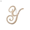 thumbnail image 3 of Opolski Brooch Pin Letter Faux Pearls Ladies Electroplating Sweater Suit Brooch Y, 3 of 8