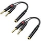 thumbnail image 1 of Cable divisor de audio Cable Matters, paquete de 2 unidades, 1/4 TRS a Dual TS, 1 of 7