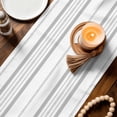 thumbnail image 2 of Table Runners 72 Inches Long Dress Scarves, Grey Vertical Stripes Farmhouse Kitchen/Dining Table Decor Table Runner, Coffee Tablerunners, Geometric Farmhouse Striped 13x72 Inch, 2 of 8