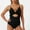 Black, variant on Bzhegqhd Swimsuits for Women Tummy Control,Fashion Women Summer Solid Color with Chest Cushion and No Steel Support Sexy Backless Strap Bikini Swimsuit