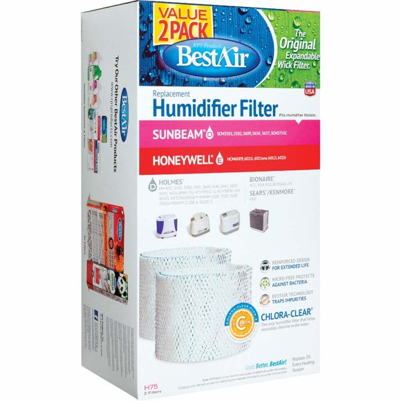 Best Air Replacement Floor Humidifier Wick Filter (2-Pack) H75-2PK-PDQ-2 Pack of 2 H75-2PK-PDQ-2 544437