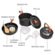 thumbnail image 5 of Camping Cookware Kit Outdoor Aluminum Cooking Set Water Kettle Pan Pot Travelling Hiking Picnic Bbq Tableware Equipment 26-27s, 5 of 5