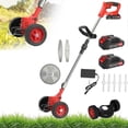 thumbnail image 1 of 24V 2000mAh Grass Trimmer, Wireless Edge Cutter with 2 Batteries, 8 Blades, Removable Wheels (Red), 1 of 5