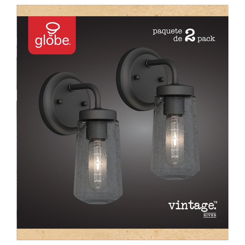 Globe Electric 44176 Hurley 16" 1-Light Outdoor Wall Sconce Finish Clear Gla... 
