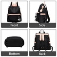 thumbnail image 7 of Vaupan Ladies Cute Backpack Simple Casual Solid Color Style Suitable for School Anti-wear and Durable Multifunctional Large Capacity Adjustable One Shoulder Diagonal Bag for Daily (Black), 7 of 7