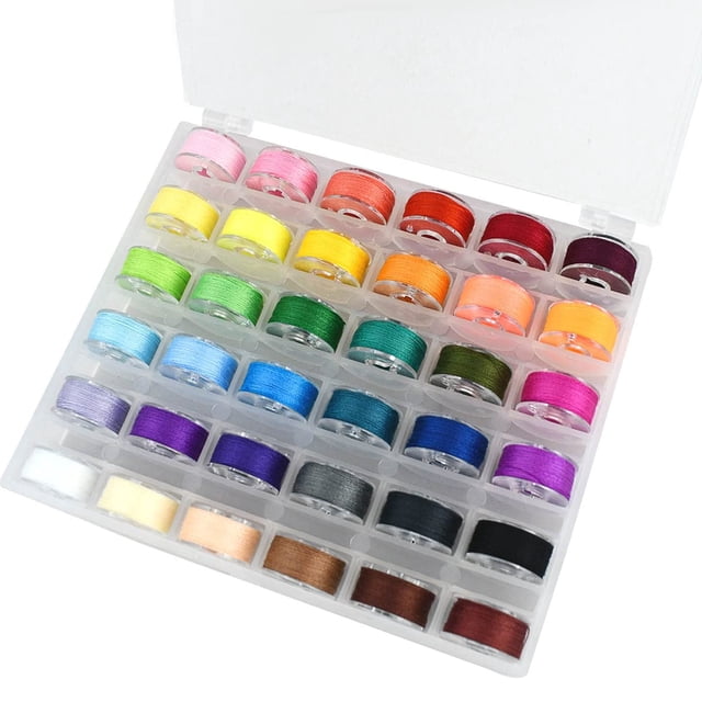 Juego de bobinas e hilos de coser TTSAM con 36 bobinas y estuche