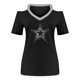 thumbnail image 3 of Gibobby Blusa Sexy Cuello en V Blusa de manga corta con cuello en V y hombros descubiertos para mujer(Negro,M), 3 of 5