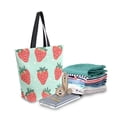 thumbnail image 2 of FORMRS Womens Canvas Tote Bag with Zipper Inner Pocket Shoulder Handbag, Red Strawberry, 2 of 7