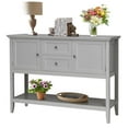 thumbnail image 1 of Giantex Buffet Sideboard, Wood Console Table w/2 Drawers and 2 Storage Cabinets, Ideal for Living Room Kitchen Dining Room Hallway, Gray, 1 of 10