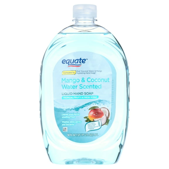 Equate Liquid Hand Soap, Tropical Fruity Fresh, 50 fl oz, Compare to Dial® Coconut Water & Mango Hydrating Hand Soap