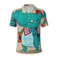 thumbnail image 2 of Daiia Cool Dino Playing Skateboard Pattern Men’s Polo Shirts,Solid Deck Shirt,Classic Fit, Breathable Cotton Polo for Casual and Sport Wear-3X-Large, 2 of 9