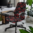 thumbnail image 2 of Xoenoiee Red Rose Spider Web Print Office Chair Covers Computer Universal Stretchable Chair Covers Desk Chair Armrest Covers High Back Slipcovers for Rotating Chairs, Large, 2 of 6