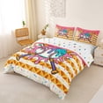 thumbnail image 3 of Erosebridal Baseball Ice Cream Drip Duvet Cover Set, Waffle American Flag Bedding Full, Colorful Polka Dots Reversible, 1 Duvet Cover and 2 Pillowcases (No Comforter), 3 of 5