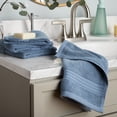thumbnail image 2 of TOWN & COUNTRY EVERYDAY 4-Piece Solid Dobby Border Washcloth Set, 13"x13", 100% Cotton, Plush & Absorbent 650GSM, Blue, 2 of 9