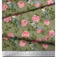 thumbnail image 3 of Soimoi Cotton Poplin Fabric Leaves,Floral & Leafbird Bird Print Sewing Fabric Yard 42 Inch Wide, 3 of 3