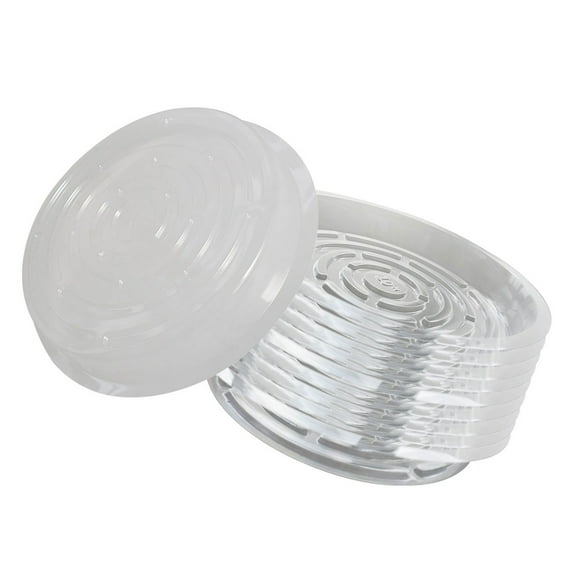 10 Pack Clear Plant Water Tray Saucer Drip Trays for Indoors Outdoors, 10 in Plastic Flower Plant Pot Saucer
