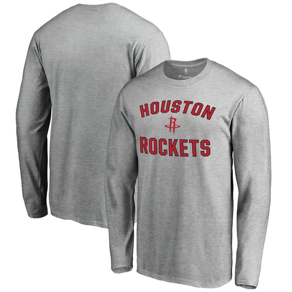 Men's Ash Houston Rockets Victory Arch Long Sleeve T-Shirt