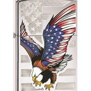 Zippo Flag Design Eagle High Polish Chrome Pocket Lighter