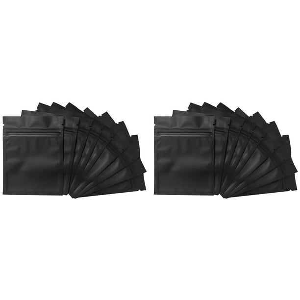 200 Bolsas 3 x 4 Pulgadas Bolsas Mylar Resellables Que Se Pueden Volver Una Sellar Bolsa Aluminio Bolsa Negro Mate