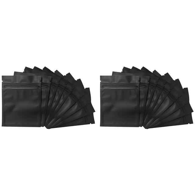 200 Bolsas 3 x 4 Pulgadas Bolsas Mylar Resellables Que Se Pueden Volver Una Sellar Bolsa Aluminio Bolsa Negro Mate