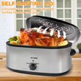 thumbnail image 2 of Horno asador de 20 cuartos, horno asador eléctrico, horno asador de pavo eléctrico con tapa auto-bastante, bandeja y rejilla extraíbles, temperatura de rango completo, potente horno asador de acero in, 2 of 5