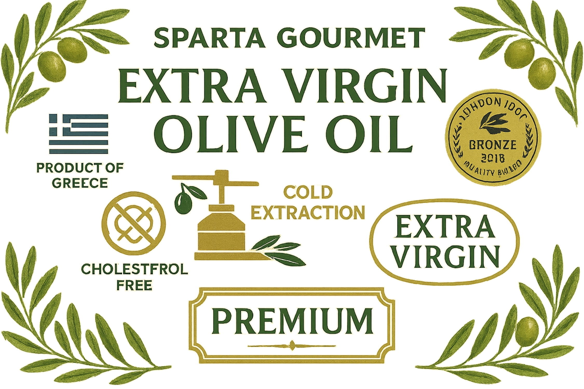 Sparta Gourmet Extra Virgin Olive Oil – Premium Greek Cold-Pressed Olive Oil (101.4 fl oz / 3L)