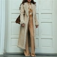 thumbnail image 5 of ATOYSOY Women's Fuzzy Fleece Long Jacket Lightweight Button Open Front Cardigan Teddy Coat Long Parka Overcoat Beige L, 5 of 9