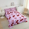thumbnail image 3 of Erosebridal Bow-tie Print Bedding Sets Twin with Comforter, Cute Bowknot Duvet Insert, Cherry Room Decor, Lightweight 2-Piece, 3 of 8