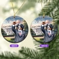 thumbnail image 2 of Purrfect President Bernese Mountain Dog Raise Fist Fight Survived Election 2024 Ceramic Round Ornament Berner Lover Gifts Home Tree Decor - 00013, 2 of 5