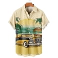 thumbnail image 2 of Camisas Para Hombre XXL Camisa hawaiana de manga corta para hombre, camisa con estampado 3D de solapa de primavera y verano, camiseta de moda (Khaki, S), 2 of 3