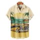 thumbnail image 2 of Camisas Para Hombre XXL Camisa hawaiana de manga corta para hombre, camisa con estampado 3D de solapa de primavera y verano, camiseta de moda (Khaki, 3XL), 2 of 3