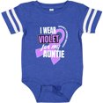 thumbnail image 3 of Inktastic I Wear Violet for My Auntie Hodgkins Lymphoma Awareness Boys or Girls Baby Bodysuit, 3 of 5