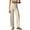 Beige #24, variant on WULMLEO Women Stretch Twill Cropped Pants Wide Leg Jeans with Patch Pocket Straight Leg Pants Casual Ankle Jeans Coffee M