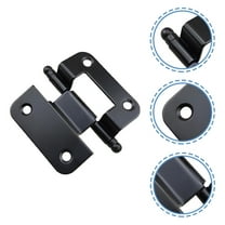 GOOHOCHY 6Pcs Durable Iron Square Black Hinges For Kitchen Cabinet Doors Hardware 11.8X7.9X0.2in